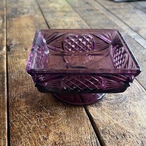 Vintage Imperial Amethyst Glass Candy Dish—